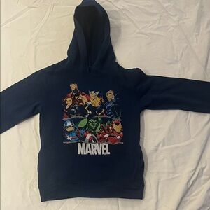 Marvel Kids Dark Blue Hoodie with Captain America, Iron Man, Hulk -  size 5/6